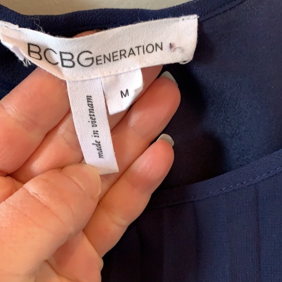 Blue pleated loose thin strap mini dress - Picture 3 of 4